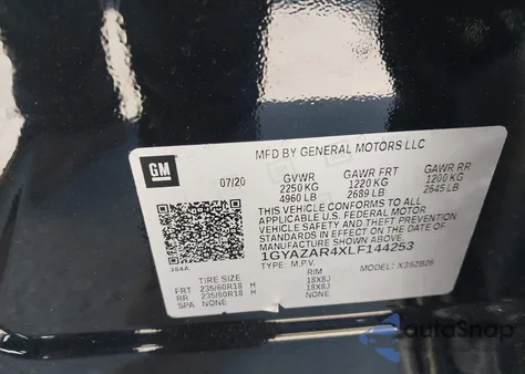 2020 Cadillac Xt4 Fwd Luxury from USA, damaged, VIN 1GYAZAR4XLF144253